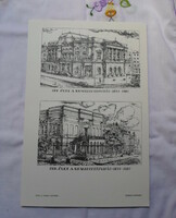 Etching reproduction by Mátyás Varga: 150 years of the National Theater 1837–1987