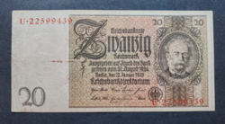 Németország 20 Márka 1929, F+