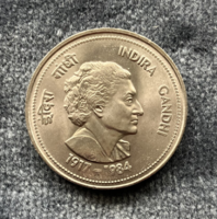 Indira Gandhi 1984 - 5 India Rupees - indiai rúpia emlékpénz