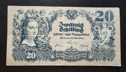 Austria 20 schillings 1945, f+