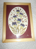 Framed Signed Flower Arrangement Violets Included