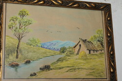 Antique signed painting 736