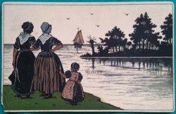 Antique graphic greeting card, ship, sea, postman, the. Sala berlin, postcard