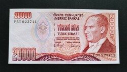 Törökország 20000 Lirasi / Líra 1988, AUNC