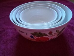 German faience 4 stackable bowls of decreasing size