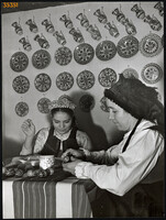 Larger size, photo art work by István Szendrő. Preparation for Easter, male egg painting, 1930