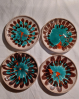 Retro applied art glazed ceramic wall plates series 4 - marked