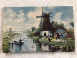 Old Dutch landscape postcard - post clean -7.
