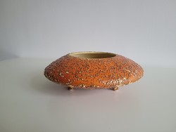 Mid century nagy méretű kerámia váza lábakon álló retro asztali dísz ufo space age