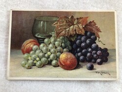 Antique, old postcard - post clean -7.