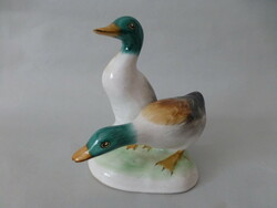 Bodrogkeresztúr porcelain bird figure, wild ducks