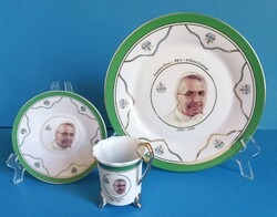 Pope János Pál I porcelain breakfast set cake plate