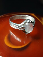 Silver ring decorated with an encrusted stone - size 60