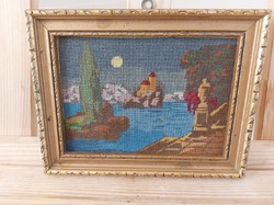 (K) small tapestry picture maria derzsy (?) 20X16 cm with frame