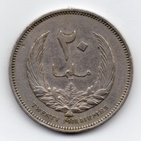 Líbia 20 milliemes, 1965, szép