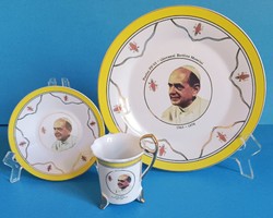 Vi. Pope Pál porcelain breakfast set cake plate
