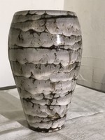 Retro Hódmezővásárhelyi barna fehér váza