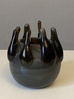 Exciting vase of gray blown glass retro design table decoration