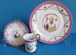 xvi. Pope Benedict porcelain breakfast set cake plate