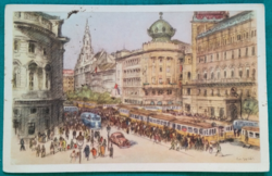 Graphics by István Régi Zádor - Fine Arts Fund - on the corner of Lenin Boulevard and Rákóczi Street - written postcard