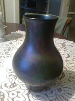 Zsolnay: old labrador glaze vase, 18 cm