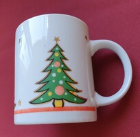 Karácsonyi karácsonyfa mintás porcelán bögre csésze