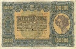 100000 korona 1923 Javított 1.