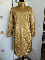 Gold colored Italian long puffer / jacket size 40