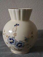 Zsolnay crown vase with cornflower pattern