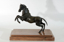 Prancing horse bronze statue 25x21cm | equestrian horse racing race horse