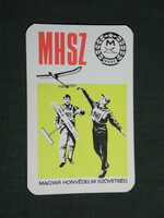 Kártyanaptár, MHSZ honvédelem, sportszövetség, modellezés , grafikai rajzos, 1977,   (4)