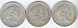 Hungary 3 commemorative coins put into circulation kossuth 5 forints 1947 vg