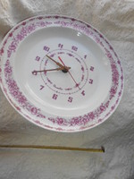 Porcelain wall plate clock - 26 cm, the plate is flawless - the replaceable clock mechanism needs to be replaced