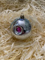 Karácsonyfadísz- retró reflexes üveg gömb /csodaszép/