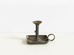 Old mini metal walking candle holder - doll house accessory, doll furniture, miniature
