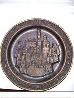 Cast metal plate / wall bowl - Moscow skyline.