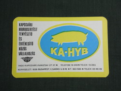 Card calendar, ka-hyb, Kaposvár hybrid pig breeding company, graphic design, 1977, (4)