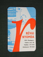 Card calendar, Réva printing house, Budapest, printing press, 1977, (4)