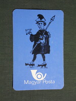 Kártyanaptár, Magyar Posta, grafikai rajzos, postás anno 1977,   (4)