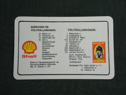 Card calendar, shell, petrol wells, oil service, Budapest, Pécs, Balatonfüred, 1977, (4)