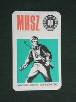 Kártyanaptár, MHSZ honvédelem, sportszövetség, több tusa verseny , grafikai rajzos, 1977,   (4)