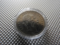 1869 About Körmöcbánya silver in a 1 ft forint capsule. Margin inscription: coat of arms above (01jkf01)
