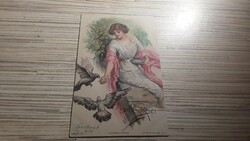 Antique greeting card. 1917