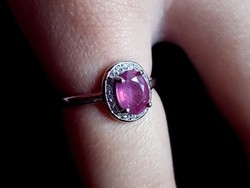 A beautiful silver ring with a Madagascar ruby stone