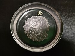 Hoya - Japanese lead crystal ashtray in art nouveau style