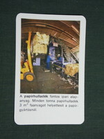 Kártyanaptár, MÉH hulladékhasznosító vállalat, hulladék telep részlet, papírhulladék, 1977,   (4)