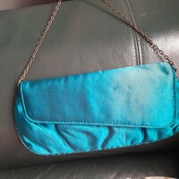 Vintage Turquoise Satin Handbag Theater Bag