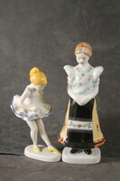 Hollóháza porcelain ballerina and girl 797