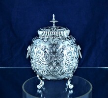 Curio, antique silver tea box, Netherlands, ca. 1850!!!