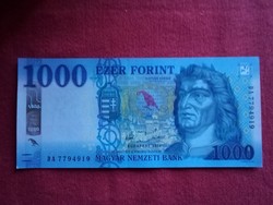 HUF 1,000 paper money, unfolded banknote in beautiful condition 2017 unc